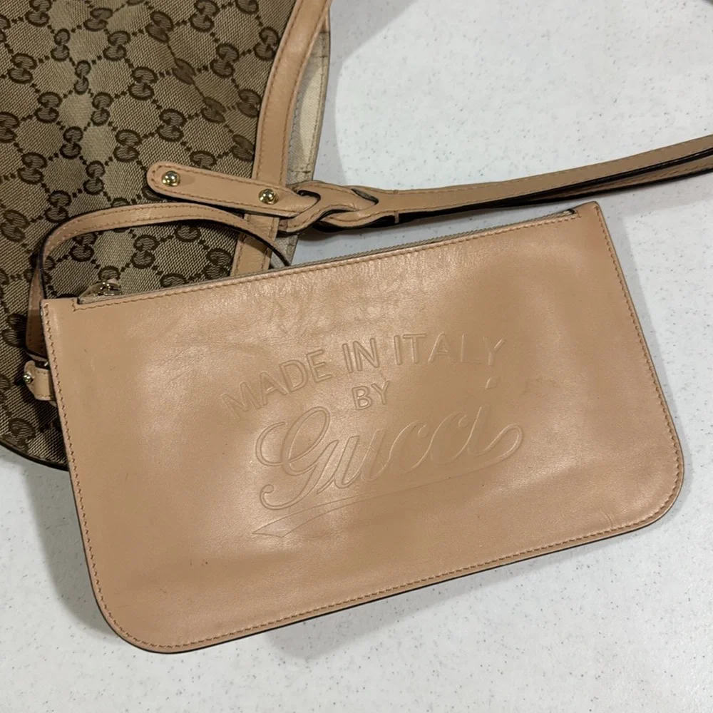 Gucci Beige GG Monogram Large Tote Bag Authentic - Picture 7 of 16